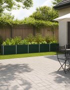 vidaXL Вдигната леха за градина Зелено 400 x 40 x 55 см Стомана