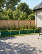 vidaXL Вдигната леха за градина Зелено 400 x 80 x 24 см Стомана