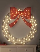 vidaXL Венец 150 LED светодиода Топло бяло 121 x 121 x 10 см Ратан