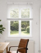 vidaXL Венецианска щора Бяло 95 x 130 см 35 mm Солидно пауловния дърво