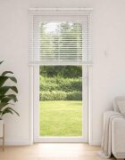 vidaXL Венецианска щора Бяло 95 x 250 см 35 mm Солидно пауловния дърво