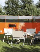 vidaXL Ветробран за къмпинг сив и оранжев 366x152x152 см водоустойчив