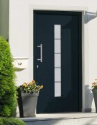 vidaXL Входна врата алуминий и PVC антрацит 100x210 см