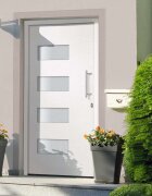 vidaXL Входна врата алуминий и PVC бяла 100x200 см
