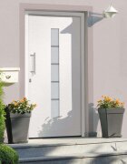 vidaXL Входна врата алуминий и PVC бяла 100x200 см