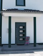 vidaXL Входна врата антрацит 100x200 см алуминий и PVC