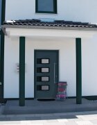 vidaXL Входна врата антрацит 100x200 см алуминий и PVC