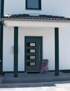 vidaXL Входна врата антрацит 100x210 см алуминий и PVC