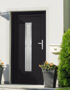 vidaXL Входна врата антрацит 108x200 см PVC