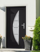 vidaXL Входна врата антрацит 108x208 см PVC