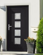 vidaXL Входна врата антрацит 98x190 см PVC