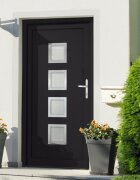 vidaXL Входна врата антрацит 98x200 см PVC