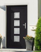 vidaXL Входна врата антрацит 98x208 см PVC