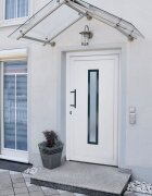 vidaXL Входна врата бяла 88x200 см PVC