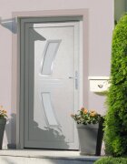 vidaXL Входна врата бяла 88x200 см PVC