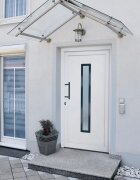 vidaXL Входна врата бяла 98x200 см PVC