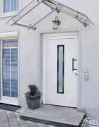 vidaXL Входна врата бяла 98x200 см PVC