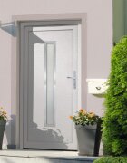 vidaXL Входна врата бяла 98x208 см PVC