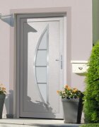 vidaXL Входна врата бяла 98x208 см PVC