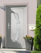 vidaXL Входна врата бяла 98x208 см PVC