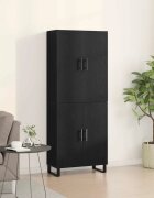 vidaXL Висок шкаф 2 бр. Черен дъб 695 x 34 x 180 см