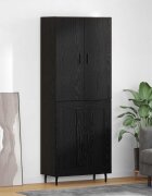 vidaXL Висок шкаф 2 бр. Черен дъб 695 x 34 x 180 см