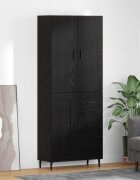 vidaXL Висок шкаф 2 бр. Черен дъб 695 x 34 x 180 см