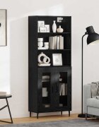 vidaXL Висок шкаф 2 бр. Черния дъб 695 x 325 x 180 см