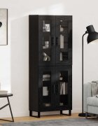 vidaXL Висок шкаф 2 бр. Черния дъб 695 x 34 x 180 см