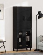 vidaXL Висок шкаф 2 бр. Черния дъб 695 x 34 x 180 см