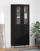 vidaXL Висок шкаф 2 бр. Черния дъб 695 x 34 x 180 см