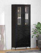 vidaXL Висок шкаф 2 бр. Черния дъб 695 x 34 x 180 см