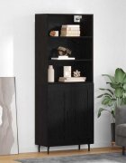 vidaXL Висок шкаф 2 бр. Черния дъб 695 x 34 x 180 см
