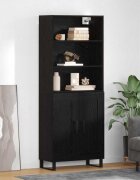 vidaXL Висок шкаф 2 бр. Черния дъб 695 x 34 x 180 см