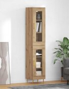 vidaXL Висок шкаф 2 бр. Дъб 345 x 34 x 180 см Инженерна дървесина