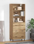 vidaXL Висок шкаф 2 бр. Дъб 695 x 325 x 180 см Инженерна дървесина