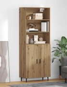 vidaXL Висок шкаф 2 бр. Дъб 695 x 325 x 180 см Инженерна дървесина