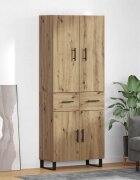 vidaXL Висок шкаф 2 бр. Дъб 695 x 34 x 180 см
