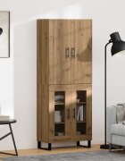vidaXL Висок шкаф 2 бр. Дъб 695 x 34 x 180 см