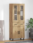 vidaXL Висок шкаф 2 бр. Дъб 695 x 34 x 180 см Инженерна дървесина