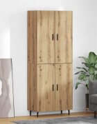 vidaXL Висок шкаф 2 бр. Дъб 695 x 34 x 180 см Инженерна дървесина