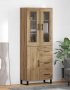 vidaXL Висок шкаф 2 бр. Дъб 695 x 34 x 180 см Инженерна дървесина