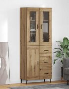 vidaXL Висок шкаф 2 бр. Дъб 695 x 34 x 180 см Инженерна дървесина