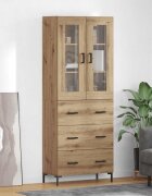 vidaXL Висок шкаф 2 бр. Дъб 695 x 34 x 180 см Инженерна дървесина