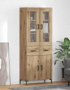 vidaXL Висок шкаф 2 бр. Дъб 695 x 34 x 180 см Инженерна дървесина