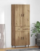 vidaXL Висок шкаф 2 бр. Дъб 695 x 34 x 180 см Инженерна дървесина