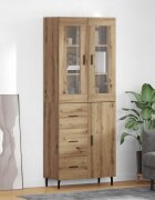 vidaXL Висок шкаф 2 бр. Дъб 695 x 34 x 180 см Инженерна дървесина