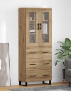 vidaXL Висок шкаф 2 бр. Дъб 695 x 34 x 180 см Инженерна дървесина