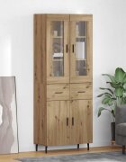 vidaXL Висок шкаф 2 бр. Дъб 695 x 34 x 180 см Инженерна дървесина