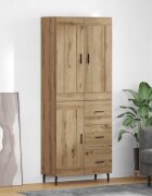 vidaXL Висок шкаф 2 бр. Дъб 695 x 34 x 180 см Инженерна дървесина